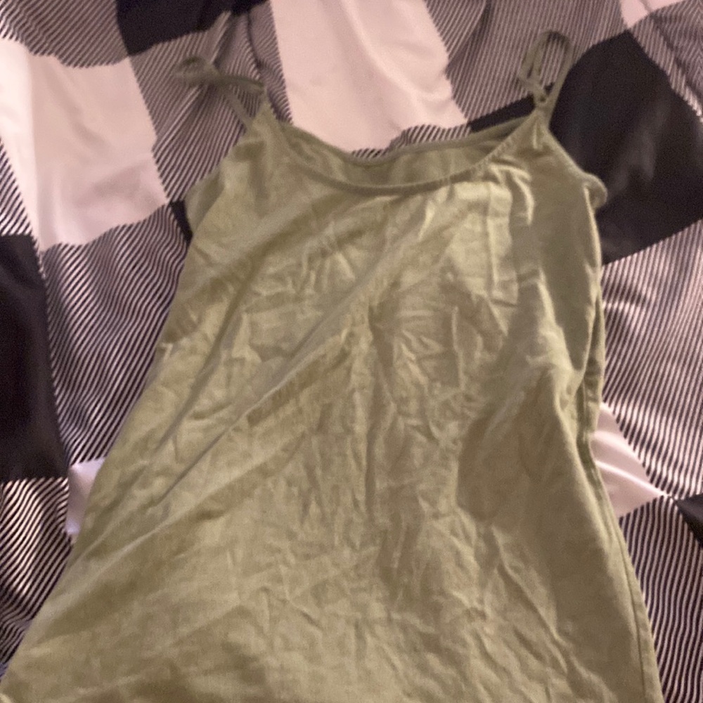 Navy green top